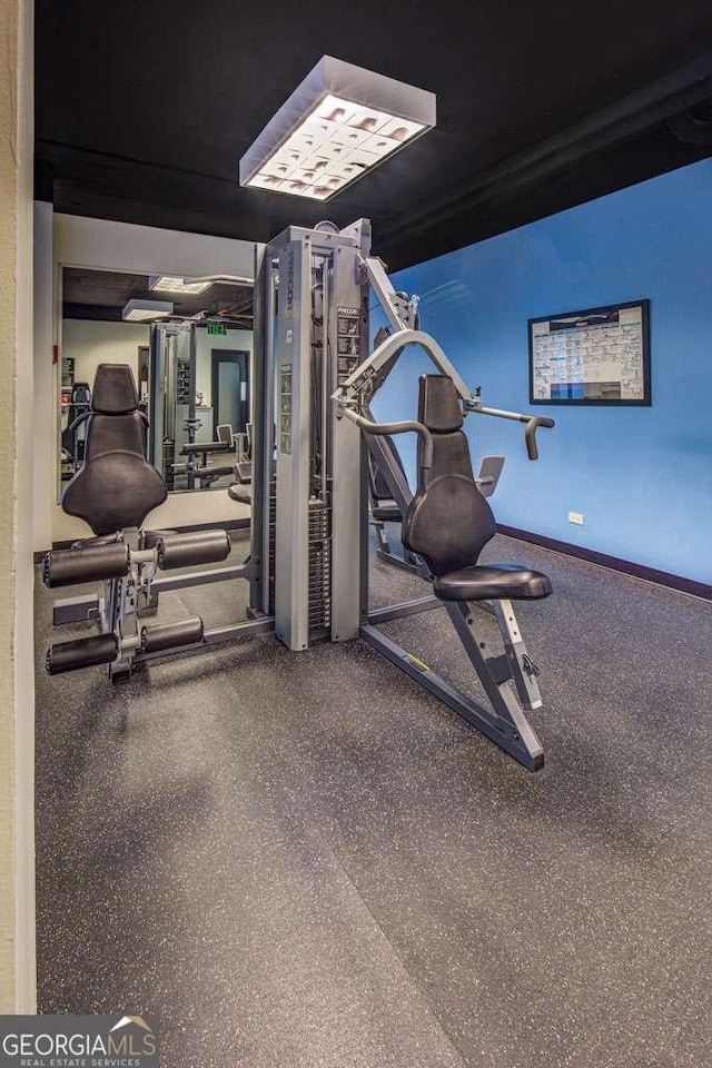 2575 Peachtree Rd NE Unit 15G, Atlanta, GA 30305 - exercise room with baseboards
