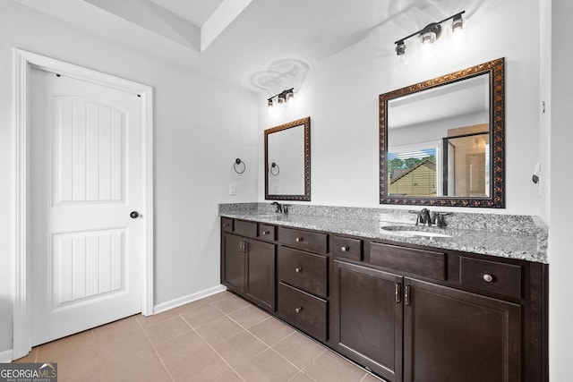 2767 NW Magnolia Creek Dr, Kennesaw, GA 30152 - bathroom featuring double vanity and tile patterned floors