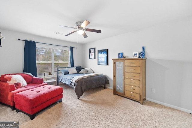 2767 NW Magnolia Creek Dr, Kennesaw, GA 30152 - bedroom featuring light carpet and ceiling fan