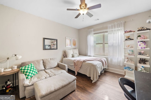 2767 NW Magnolia Creek Dr, Kennesaw, GA 30152 - bedroom with wood finished floors and ceiling fan