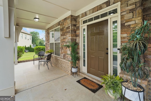 2767 NW Magnolia Creek Dr, Kennesaw, GA 30152 - property entrance with covered porch and stone siding