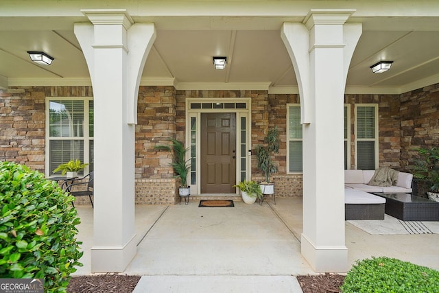 2767 NW Magnolia Creek Dr, Kennesaw, GA 30152 - doorway to property with a porch and stone siding