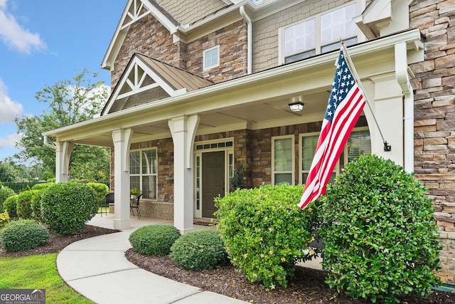 2767 NW Magnolia Creek Dr, Kennesaw, GA 30152 - entrance to property with a porch and stone siding