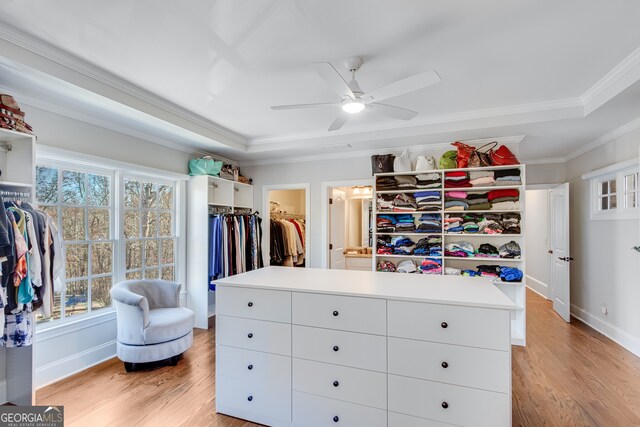 6226 Random Winds Blf, Gainesville, GA 30506 - walk in closet featuring light wood-style flooring and ceiling fan