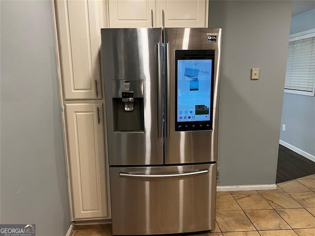 2436 Glenrock Dr, Decatur, GA 30032 - kitchen with stainless steel fridge with ice dispenser and white cabinetry