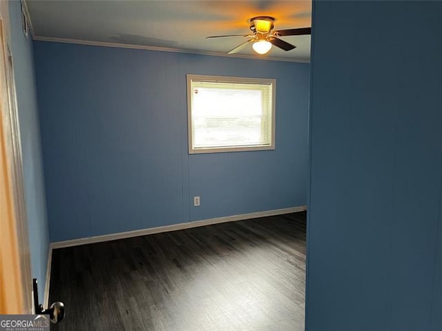 2436 Glenrock Dr, Decatur, GA 30032 - unfurnished room with ornamental molding, a ceiling fan, and wood finished floors