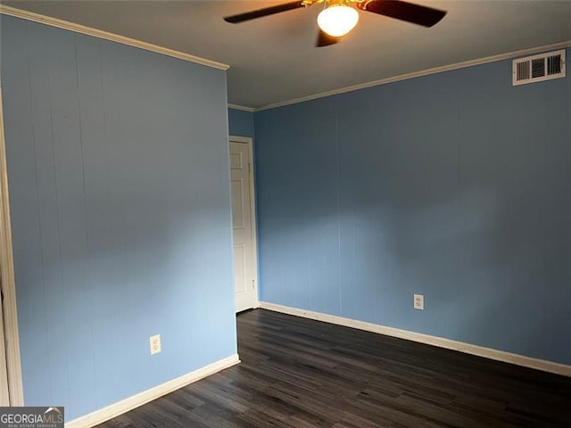 2436 Glenrock Dr, Decatur, GA 30032 - unfurnished room featuring ceiling fan, dark wood-type flooring, and ornamental molding