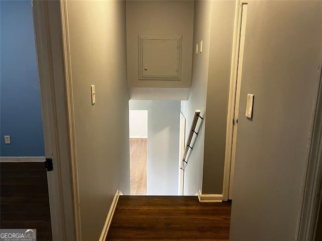 2436 Glenrock Dr, Decatur, GA 30032 - hallway featuring an upstairs landing and wood finished floors