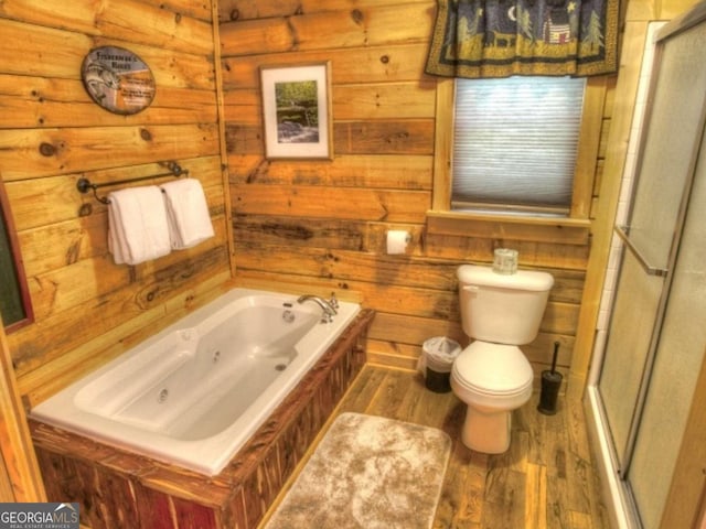 97 Eagles Nest Rd, Sautee Nacoochee, GA 30571 - full bathroom with wood finished floors, a tub with jets, and a stall shower
