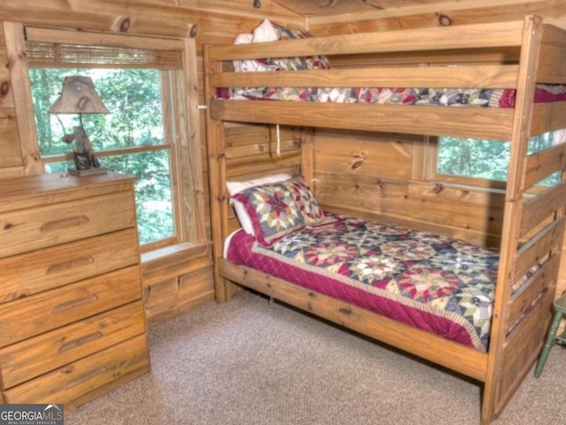 97 Eagles Nest Rd, Sautee Nacoochee, GA 30571 - bedroom with carpet flooring and wooden walls