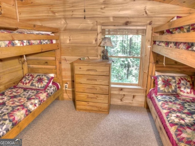 97 Eagles Nest Rd, Sautee Nacoochee, GA 30571 - bedroom featuring carpet and wooden walls