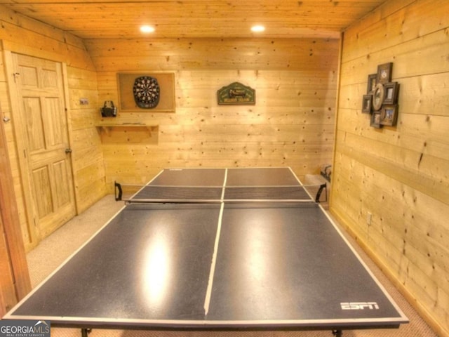 97 Eagles Nest Rd, Sautee Nacoochee, GA 30571 - rec room featuring wood walls and wooden ceiling