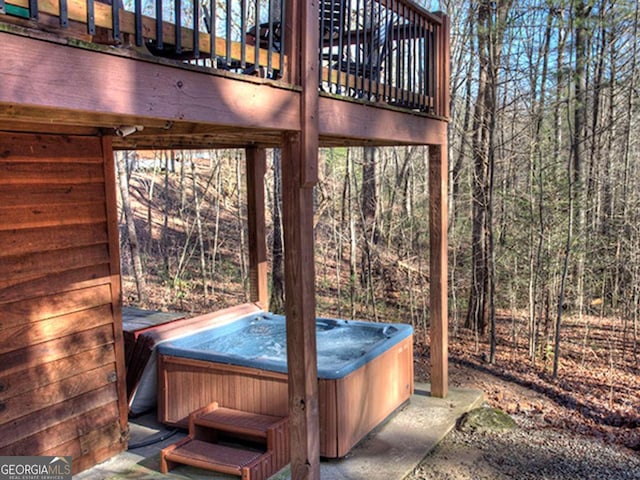 97 Eagles Nest Rd, Sautee Nacoochee, GA 30571 - deck featuring a hot tub