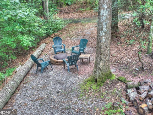 97 Eagles Nest Rd, Sautee Nacoochee, GA 30571 - view of patio with a fire pit