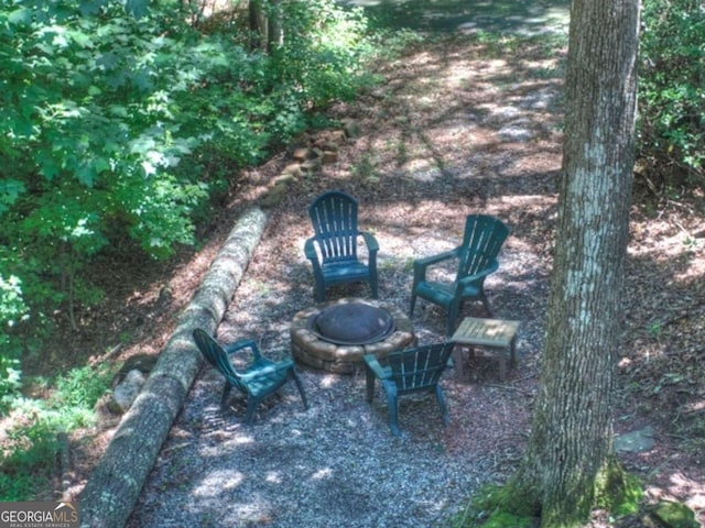 97 Eagles Nest Rd, Sautee Nacoochee, GA 30571 - view of patio with a fire pit