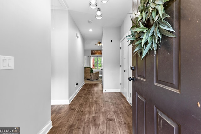 481 Hunter Welch Pkwy, Luthersville, GA 30251 - entrance foyer featuring wood finished floors, a ceiling fan, and recessed lighting