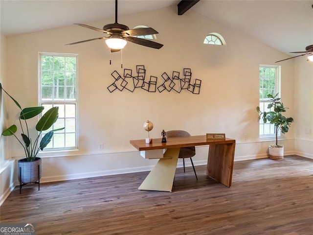 3790 Village, Atlanta, GA 30331 - unfurnished office featuring a ceiling fan and wood finished floors
