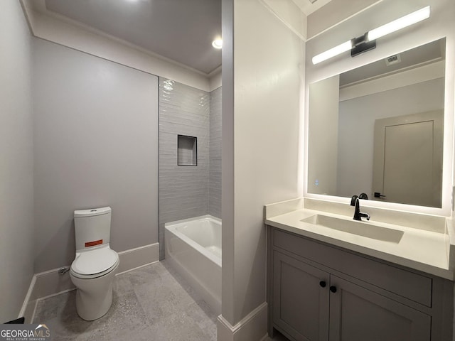 1005 Haddie Way, Alpharetta, GA 30004 - bathroom with vanity, crown molding, and  shower combination