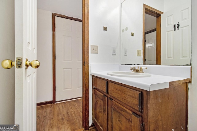 4214 Fiddlers Bnd, Loganville, GA 30052 - bathroom with vanity and wood finished floors
