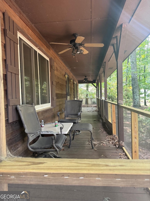 3411 Lake Ridge Pl, Gainesville, GA 30506 - wooden deck with a ceiling fan