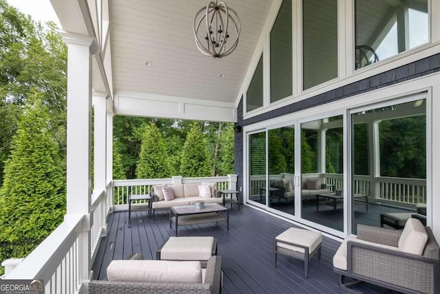 481 Meadow Lake Ter, Hoschton, GA 30548 - wooden terrace featuring an outdoor hangout area