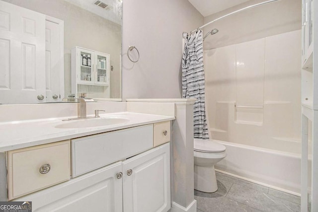 2275 Holly Run Dr, Jonesboro, GA 30236 - full bath featuring vanity, shower / bath combo with shower curtain, and tile patterned flooring