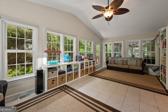 3912 Edenton Ct, Brookhaven, GA 30319 - sunroom / solarium featuring vaulted ceiling, healthy amount of natural light, and tile patterned flooring
