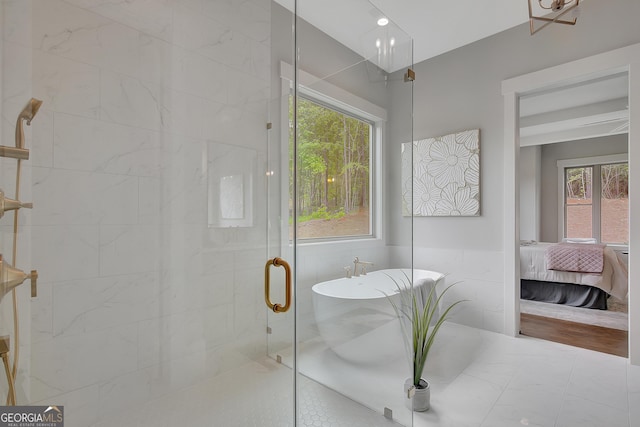 172 Forest Berry Ct Lot 100M2A, Newnan, GA 30265 - ensuite bathroom with a freestanding tub, plenty of natural light, and a shower stall