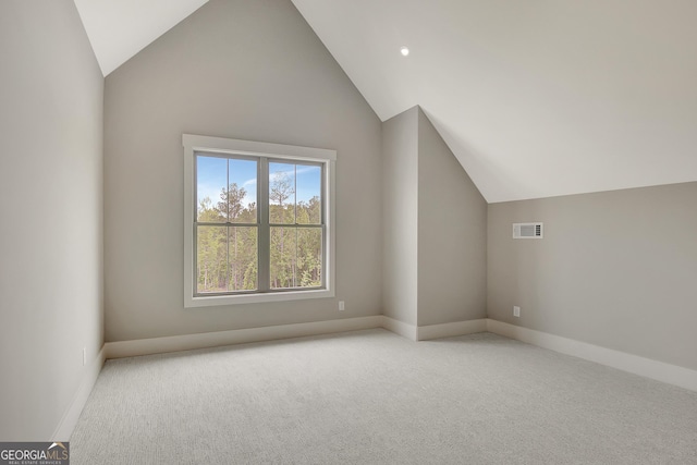 172 Forest Berry Ct Lot 100M2A, Newnan, GA 30265 - additional living space with vaulted ceiling and carpet flooring