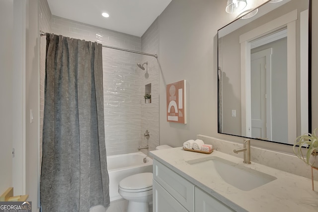 172 Forest Berry Ct Lot 100M2A, Newnan, GA 30265 - full bath featuring vanity, shower / tub combo, and recessed lighting