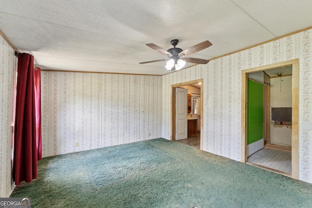 99 Conifer Dr, Guyton, GA 31312 - unfurnished room with a ceiling fan, carpet, and a textured ceiling