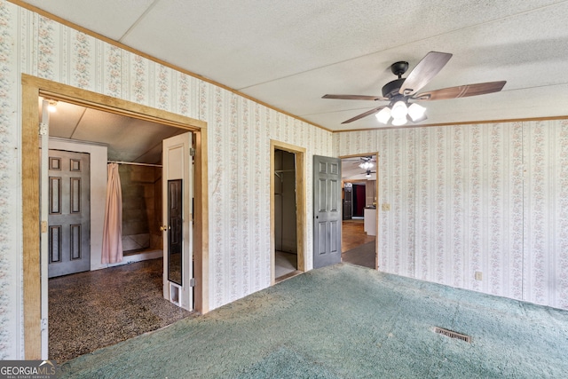 99 Conifer Dr, Guyton, GA 31312 - spare room with ceiling fan, ornamental molding, and carpet floors
