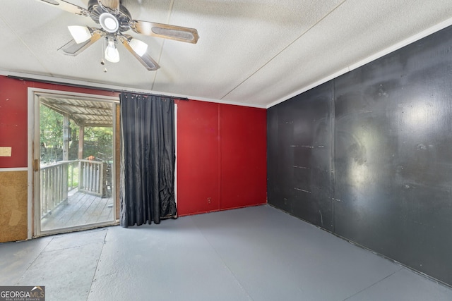 99 Conifer Dr, Guyton, GA 31312 - unfurnished room with finished concrete floors, ceiling fan, and a textured ceiling