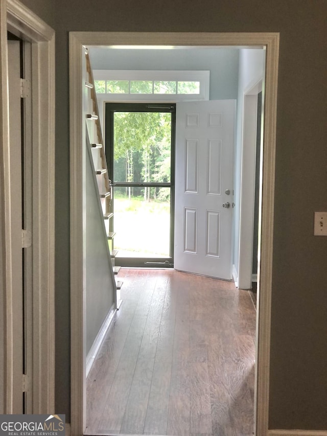 1433 Cotton Trl SW, Conyers, GA 30094 - entrance foyer with wood-type flooring