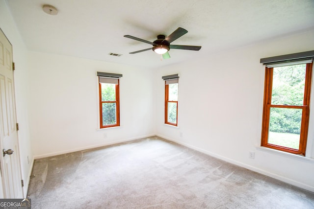 125 Point View Ct, Tyrone, GA 30290 - spare room with healthy amount of natural light, light carpet, ceiling fan, and a smoke detector