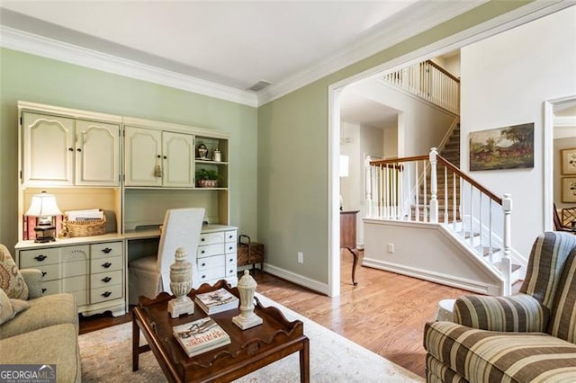 4401 Madison Woods Dr NW Unit 4401, Marietta, GA 30064 - office with ornamental molding and light wood finished floors