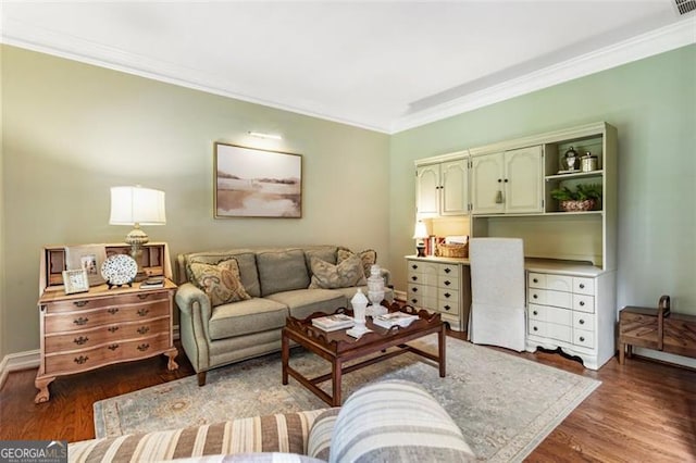 4401 Madison Woods Dr NW Unit 4401, Marietta, GA 30064 - living room featuring crown molding and wood finished floors