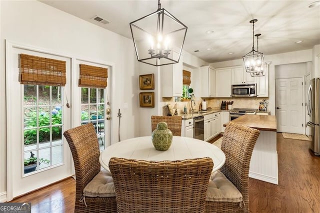 4401 Madison Woods Dr NW Unit 4401, Marietta, GA 30064 - dining space featuring a chandelier, dark wood-style floors, and recessed lighting