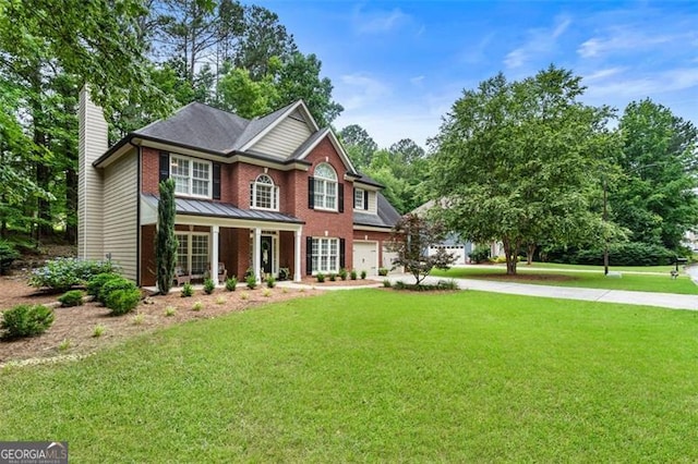 4401 Madison Woods Dr NW Unit 4401, Marietta, GA 30064 - view of front of house featuring a chimney, concrete driveway, a front lawn, and an attached garage