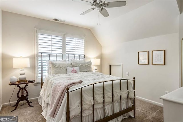 4401 Madison Woods Dr NW Unit 4401, Marietta, GA 30064 - carpeted bedroom with lofted ceiling and ceiling fan