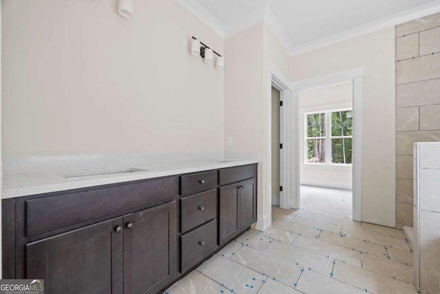 558 Holman Autry Rd, Danielsville, GA 30633 - bathroom featuring vanity and crown molding