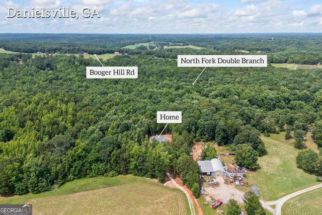 558 Holman Autry Rd, Danielsville, GA 30633 - aerial view of property and surrounding area with a forest