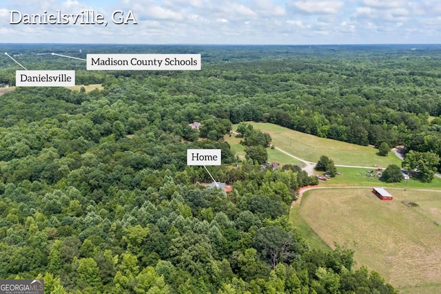 558 Holman Autry Rd, Danielsville, GA 30633 - aerial view of a heavily wooded area