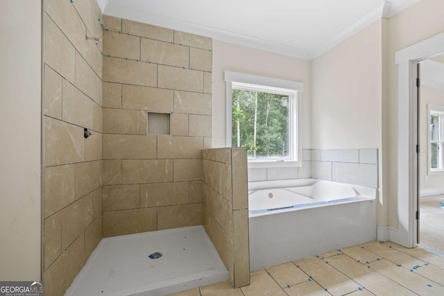 558 Holman Autry Rd, Danielsville, GA 30633 - bathroom with a bath and a tile shower