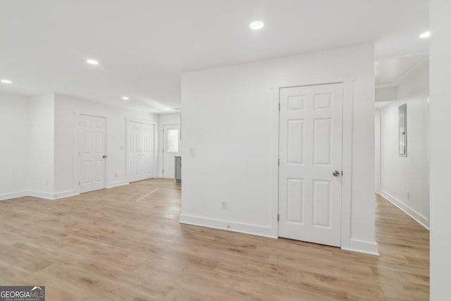 4179 Hanes Dr, Decatur, GA 30035 - empty room with recessed lighting, light wood-type flooring, and electric panel