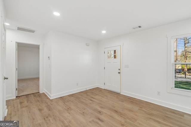 4179 Hanes Dr, Decatur, GA 30035 - entryway with plenty of natural light, light wood-style floors, and recessed lighting