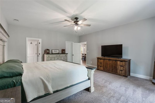 2716 Taylorsville Rd, Taylorsville, GA 30178 - bedroom featuring light colored carpet and a ceiling fan