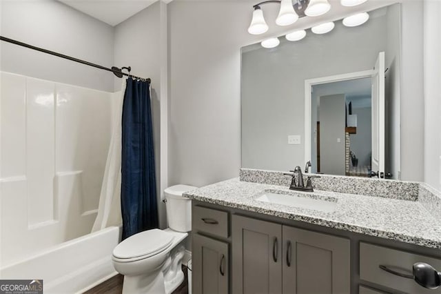 2716 Taylorsville Rd, Taylorsville, GA 30178 - full bath with vanity and shower / bath combination with curtain