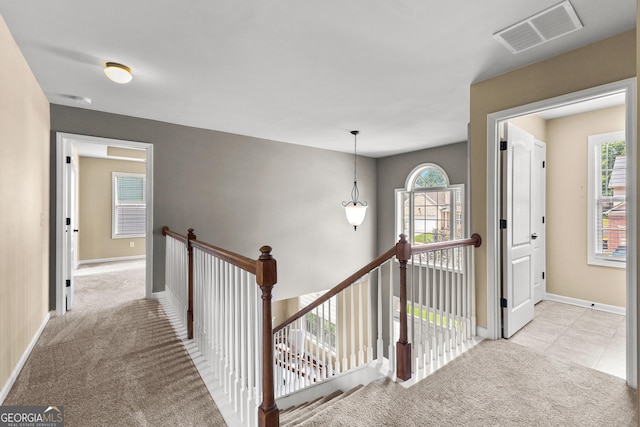 51 Stonebridge Way, Newnan, GA 30265 - corridor with an upstairs landing and carpet flooring