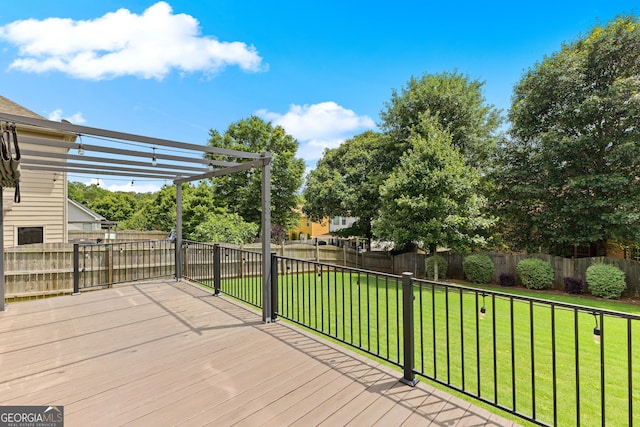 51 Stonebridge Way, Newnan, GA 30265 - wooden deck featuring a pergola and a fenced backyard